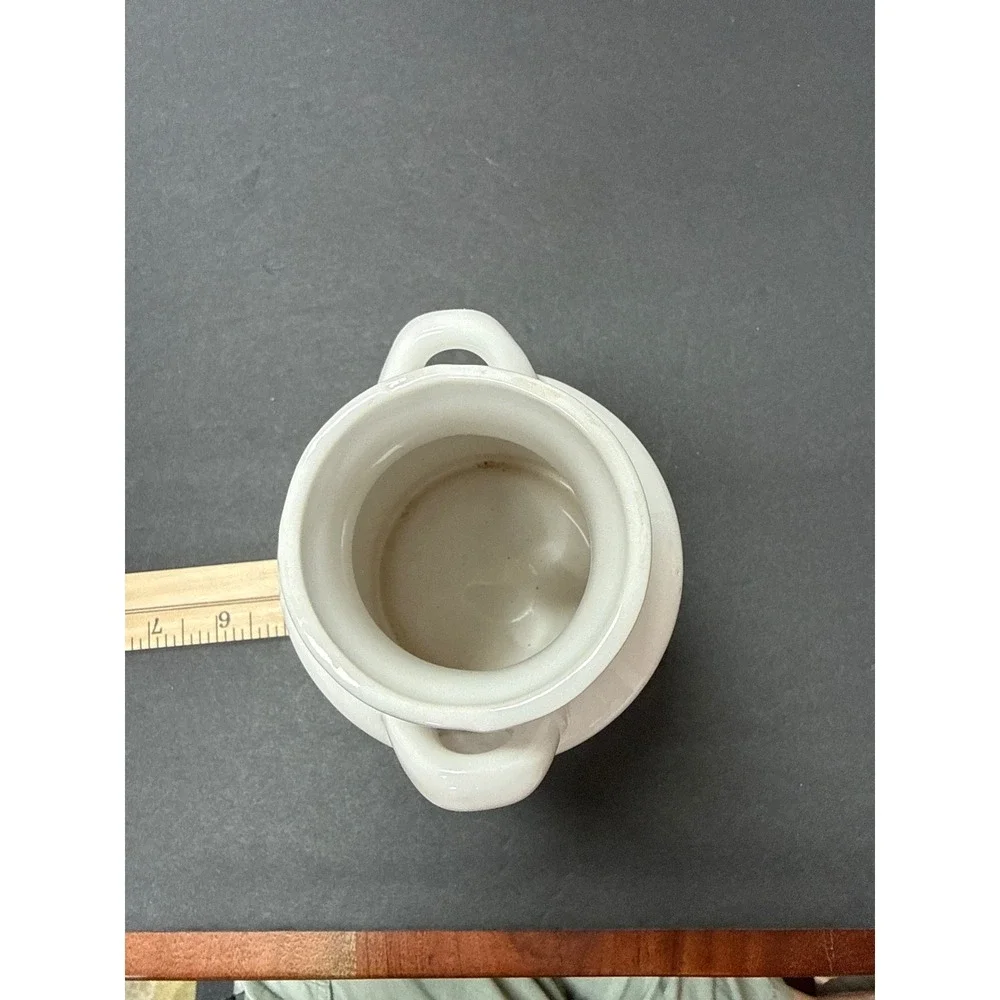Vintage Ceramic Milk Can Vase White Floral Primary Colors Farmhouse Decor Taiwan